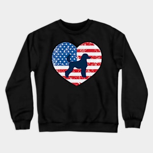 American Flag Heart Love Poodles Usa Patriotic 4Th Of July Crewneck Sweatshirt